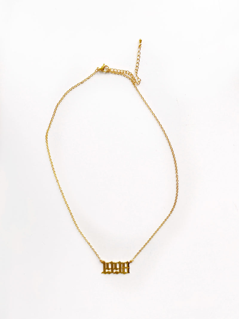 blackletter year necklace
