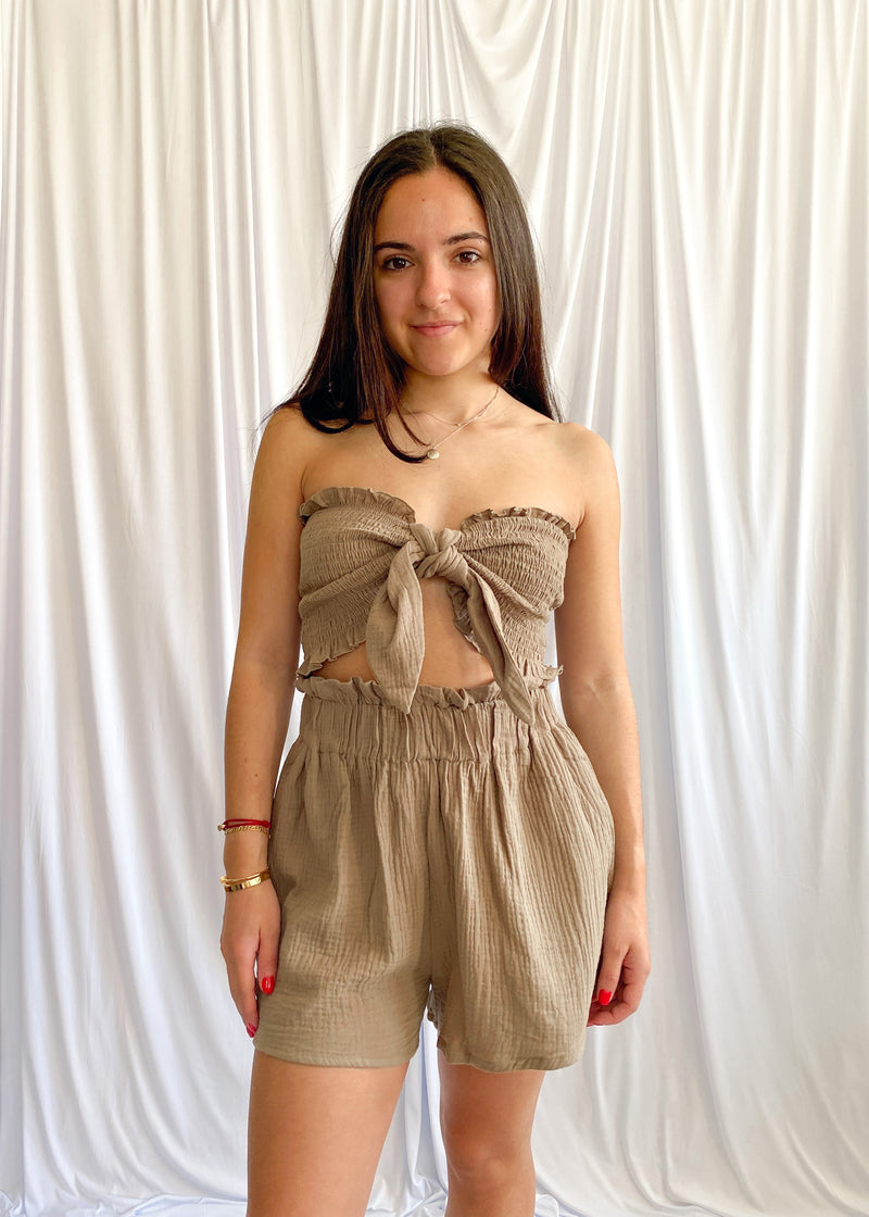gemma tube top in taupe