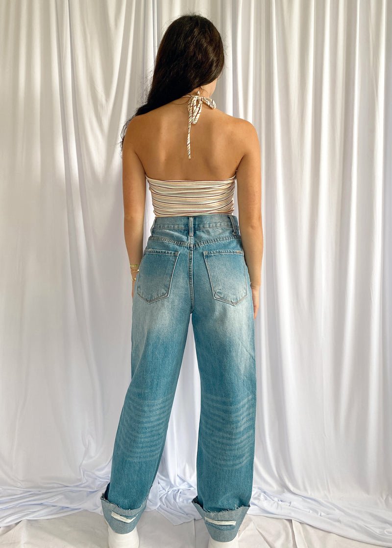 celeste asymmetrical jeans